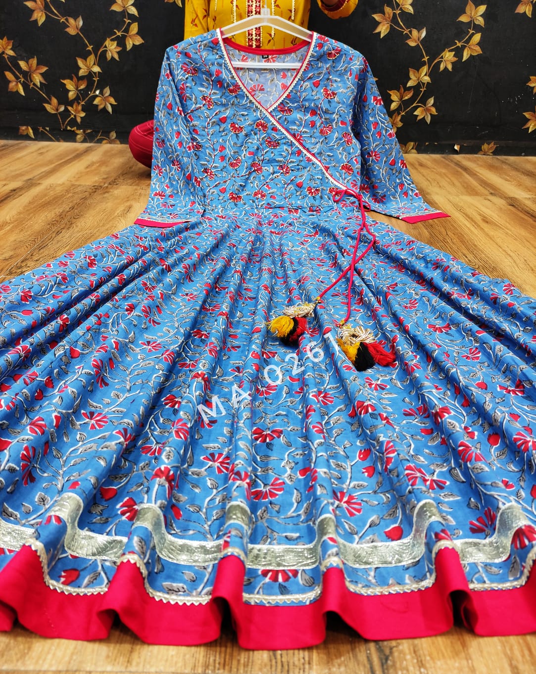 Mina Cotton Angrakha Gown – Mina Designer Collection