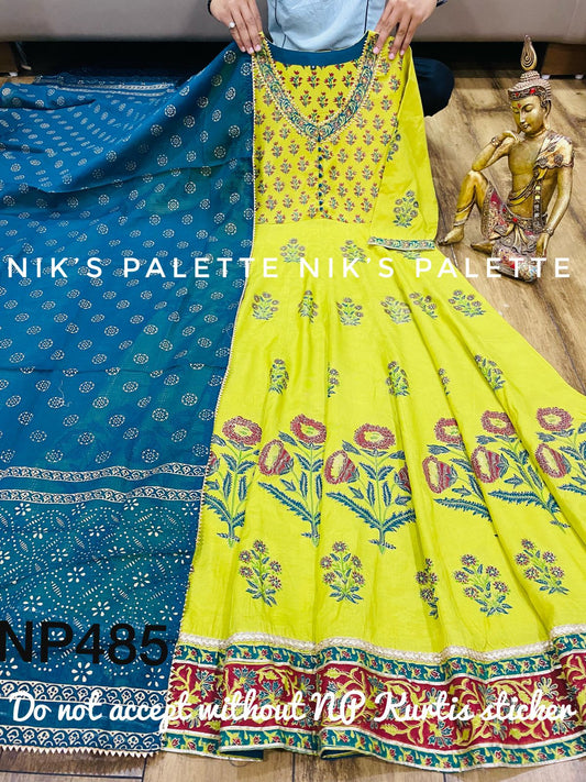 Lovely Silk Anarkali Gown with Dupatta