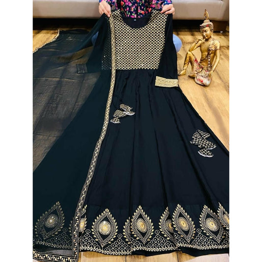 Classic Indian Anarkali Style Kurti Dress with Dupatta