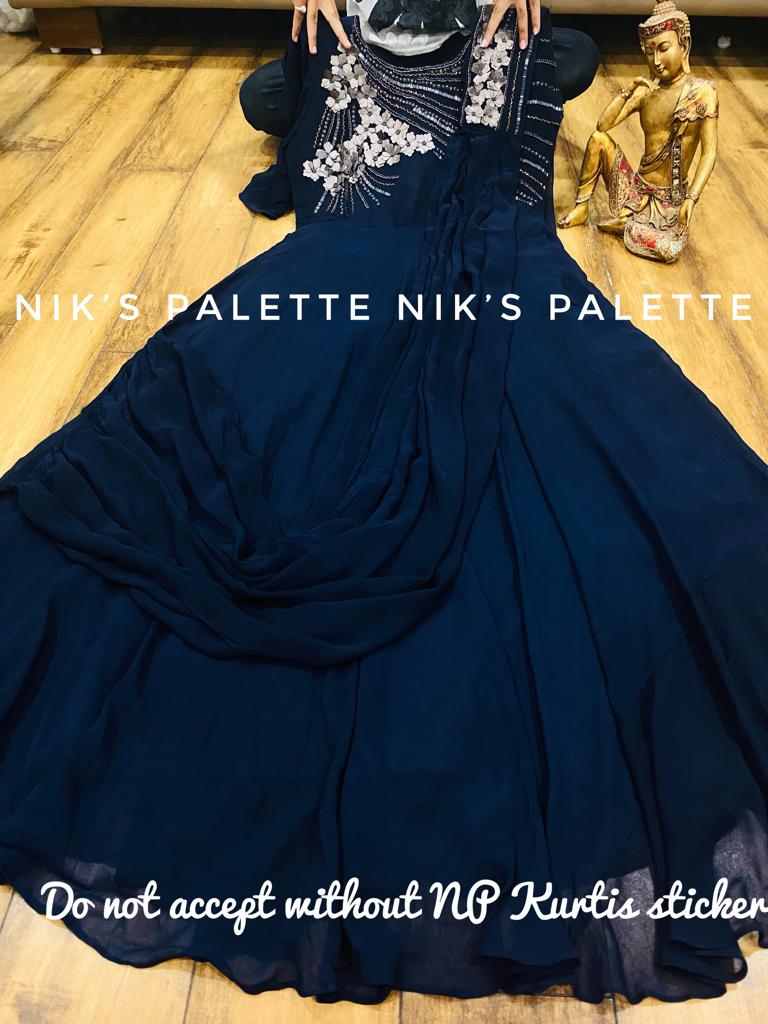 Georgette Drape Gown - Mina Designer Collection