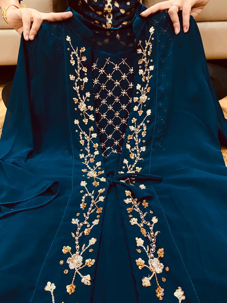 Lydiah - Halter-Neck Plain Shirred Floral Ruffled Midi A-Line Dress / Shrug  / Set | YesStyle