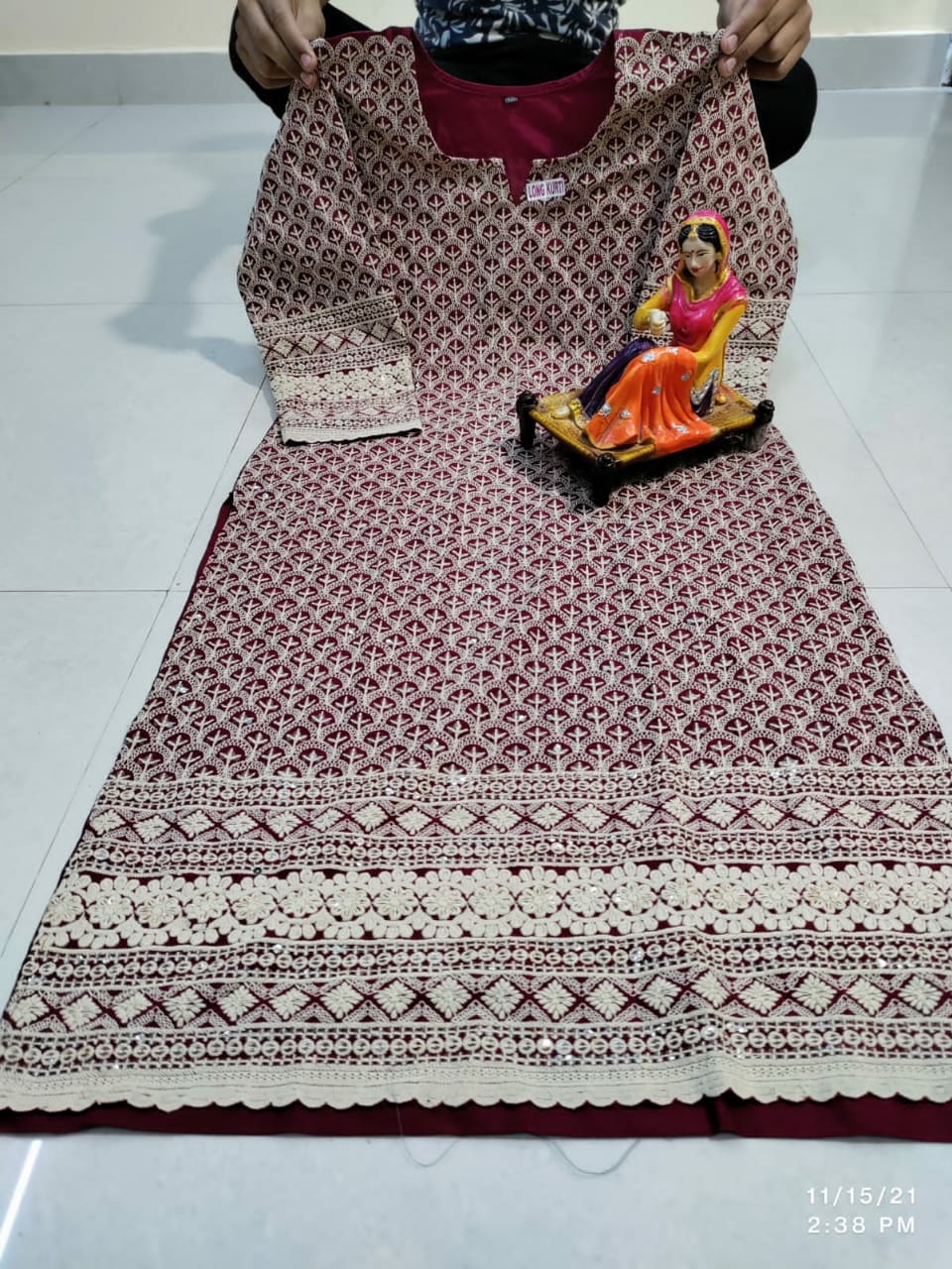 Stylish Chikankari Cotton Kurti - Mina Designer Collection