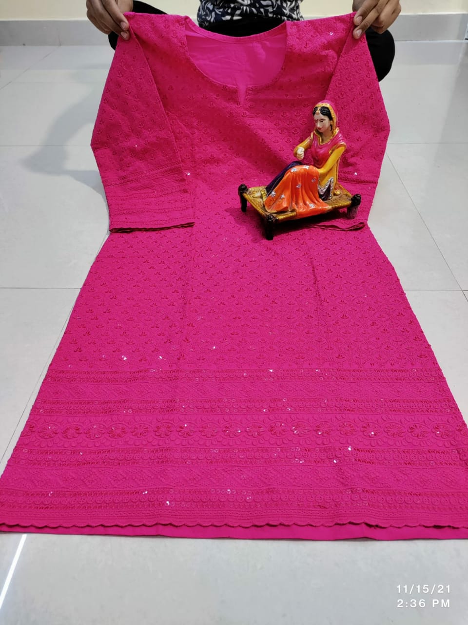 Stylish Chikankari Cotton Kurti - Mina Designer Collection