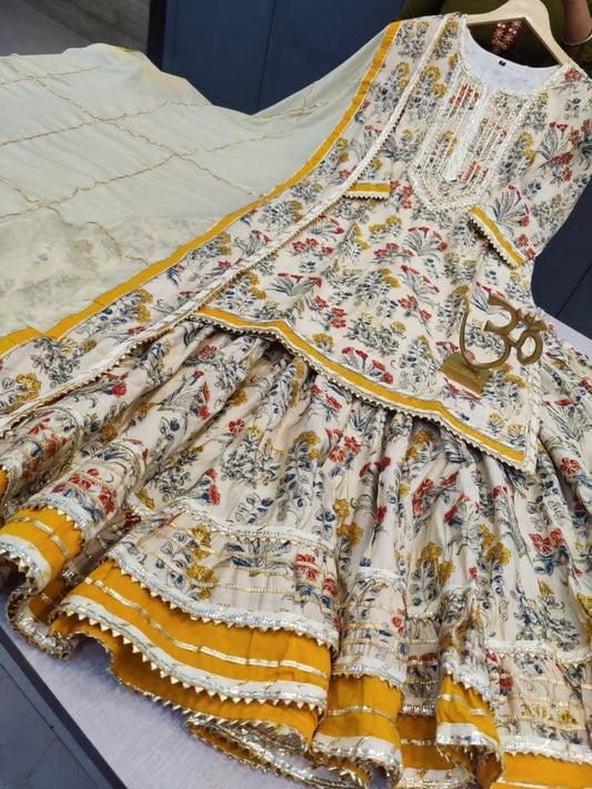 Elegant Muslin Cotton Kurti With Sharara and Dupatta - Mina Designer Collection