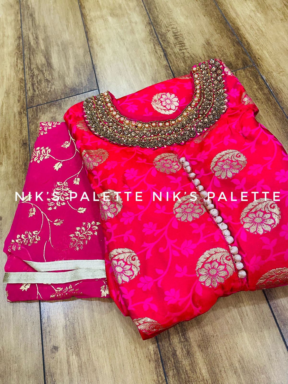Elegant Dola Silk Gown with Dupatta - Mina Designer Collection