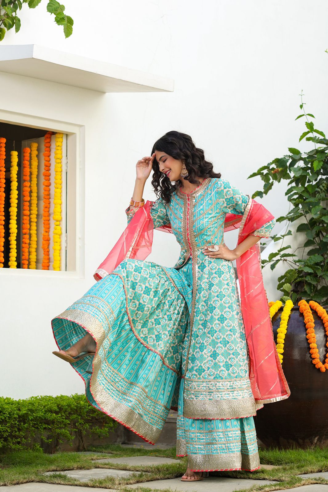 Punjabi Wedding Sharara Suit | Maharani Designer Boutique