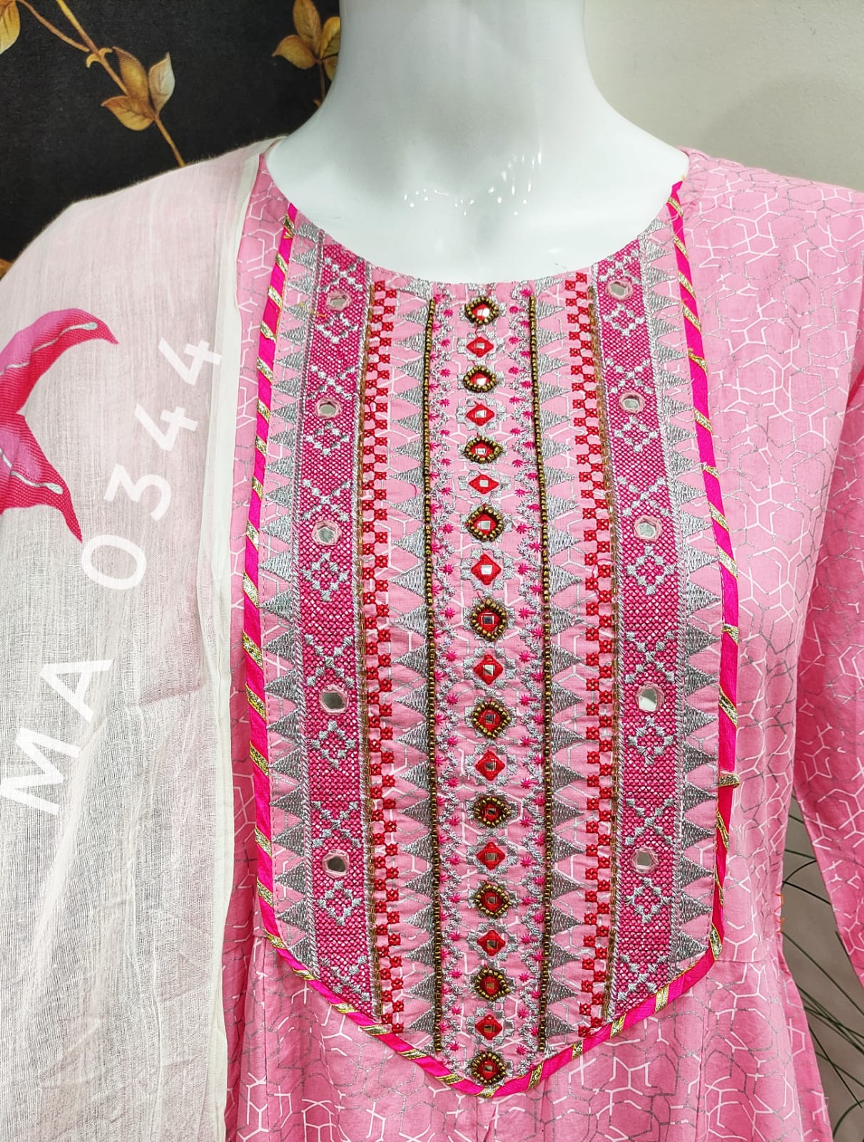 Soft Cotton Anarkali with Pant and Dupatta