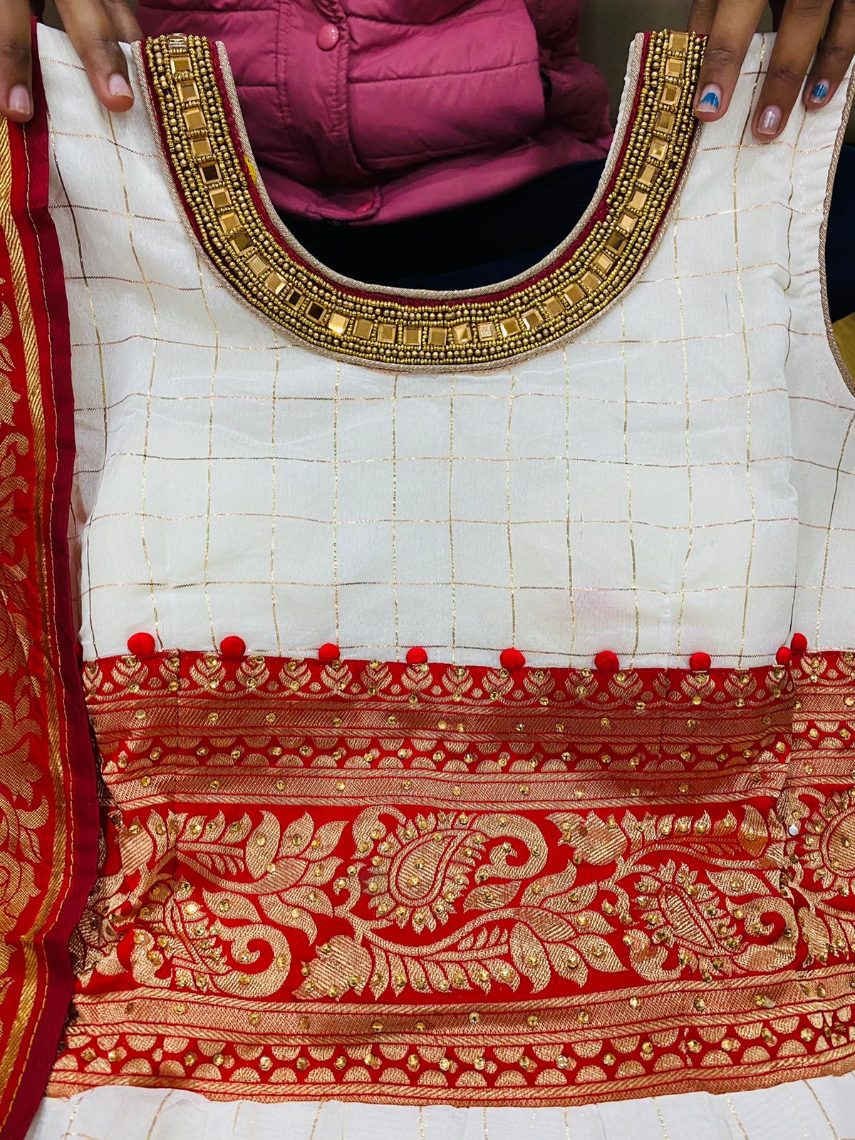 Nina Chanderi Silk Gown with Banarasi Dupatta