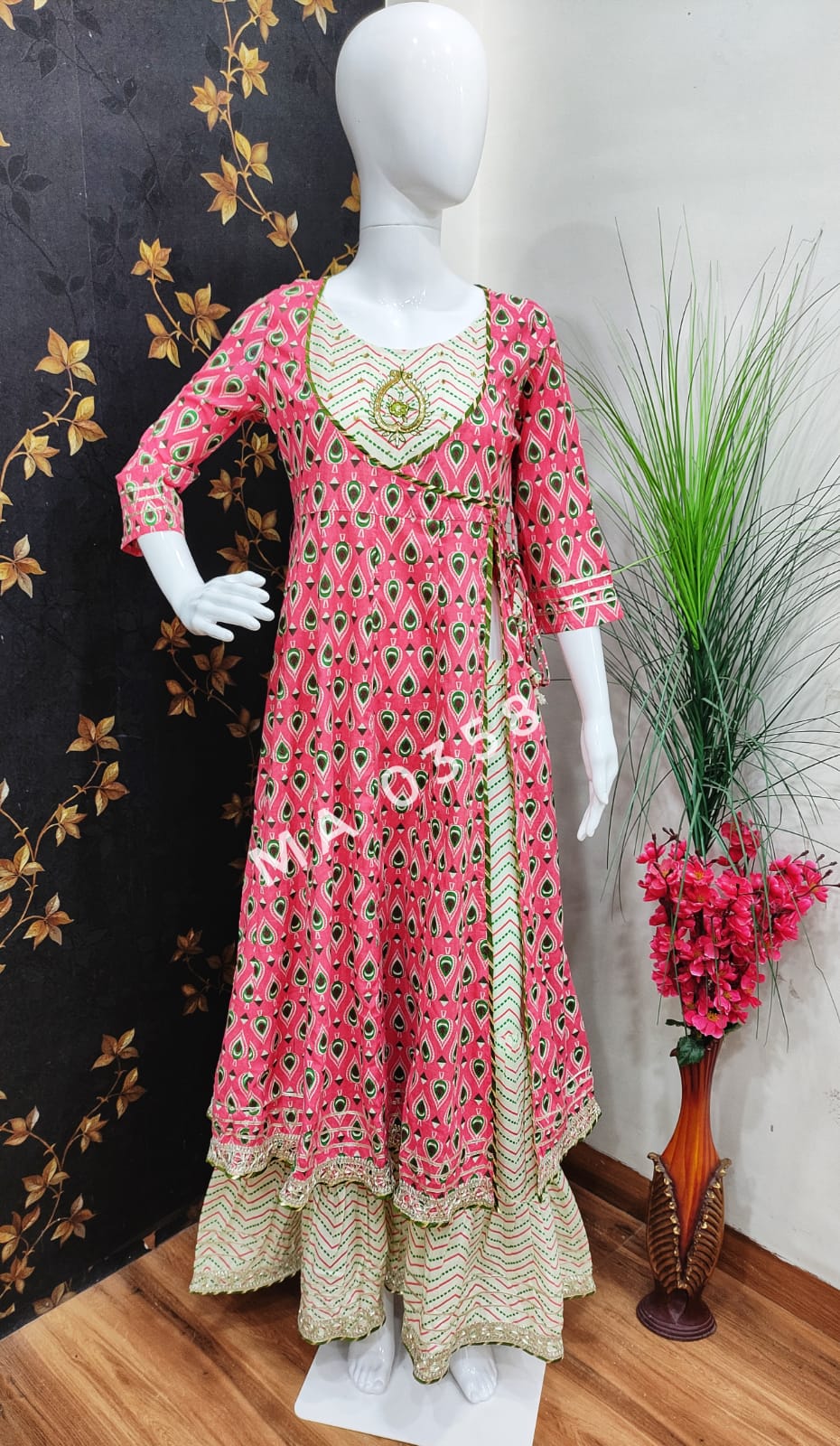 Embroidery Work Yellow Cotton Angrakha Kurti BN2538404 | Kurta designs,  Fashion, Angrakha kurta