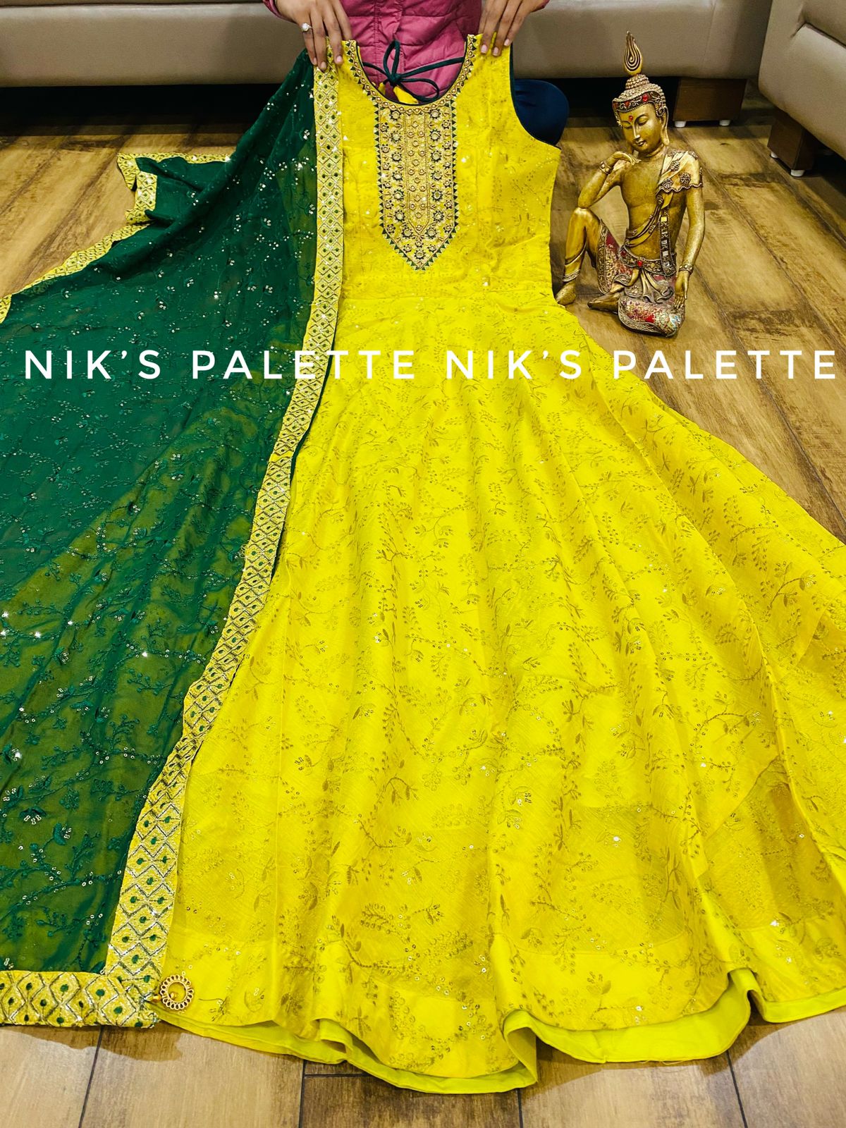 Kaya Chanderi Silk Gown with Dupatta