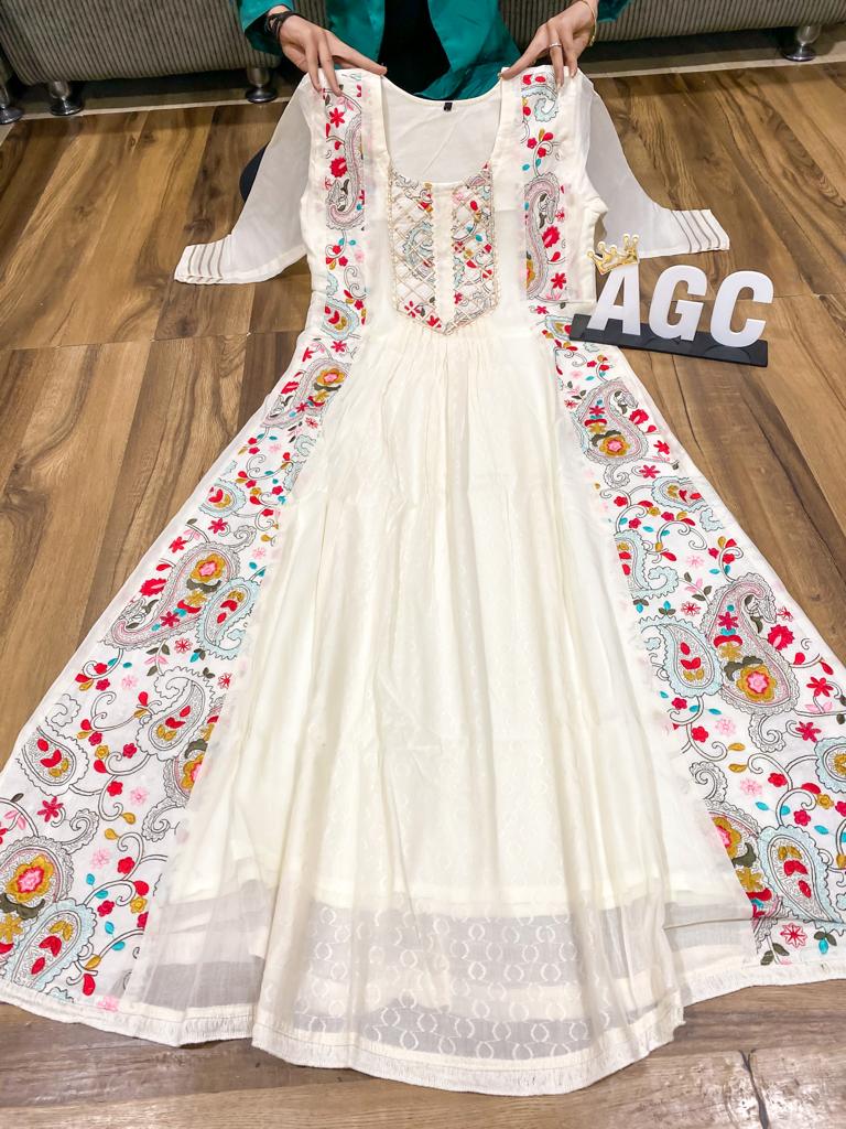 NEW DESIGNER AMRELA FLAIR PARTY WEAR GOWN WITH DUPATTA at Rs 899 in Surat