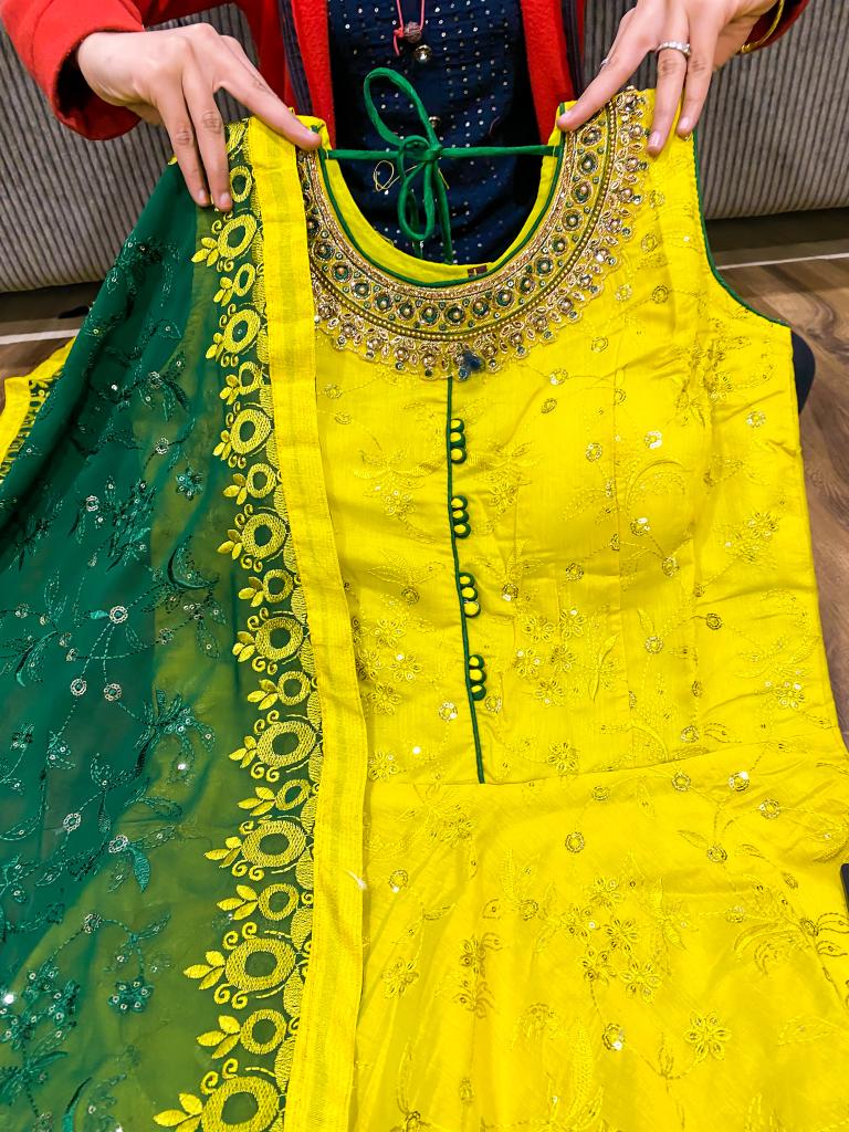 Lovely Designer Chanderi Gown with Dupatta