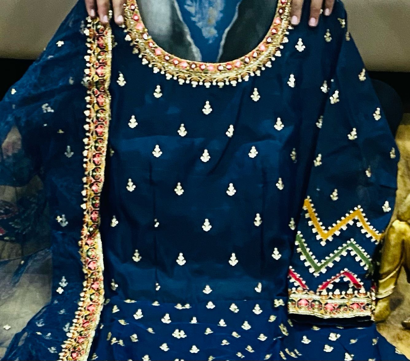 Suri Designer Chanderi Silk Gown with Dupatta