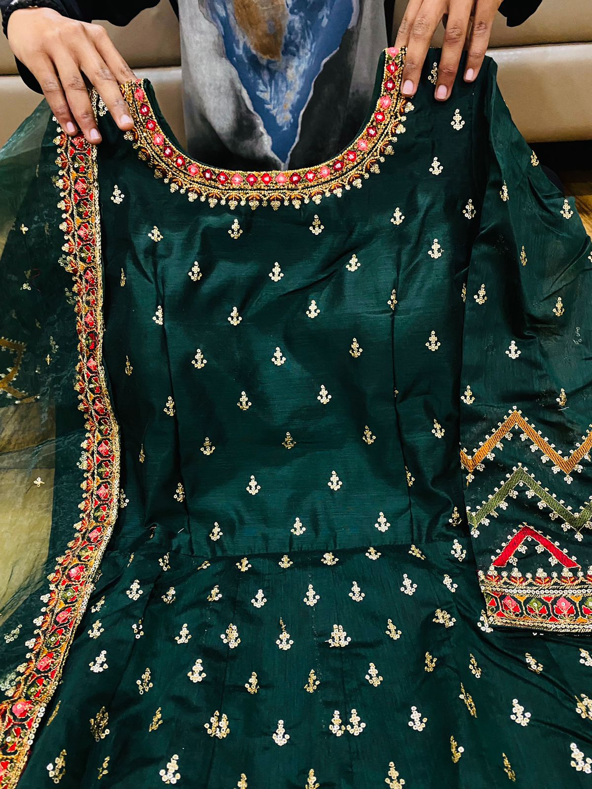 Suri Designer Chanderi Silk Gown with Dupatta