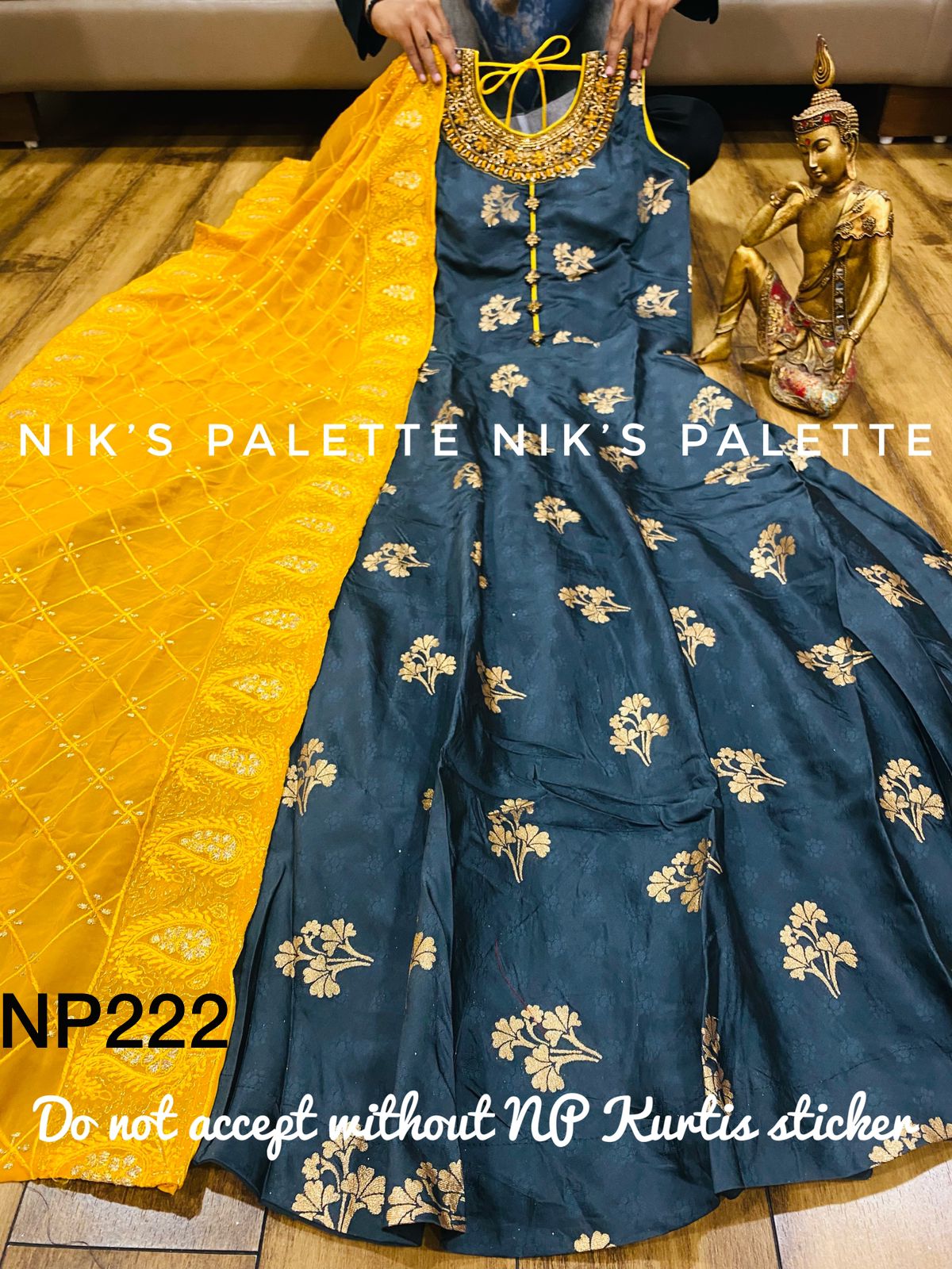 Buy Yellow Chanderi silk Wedding Wear Hand Work Gown Online From Wholesale  Salwar.