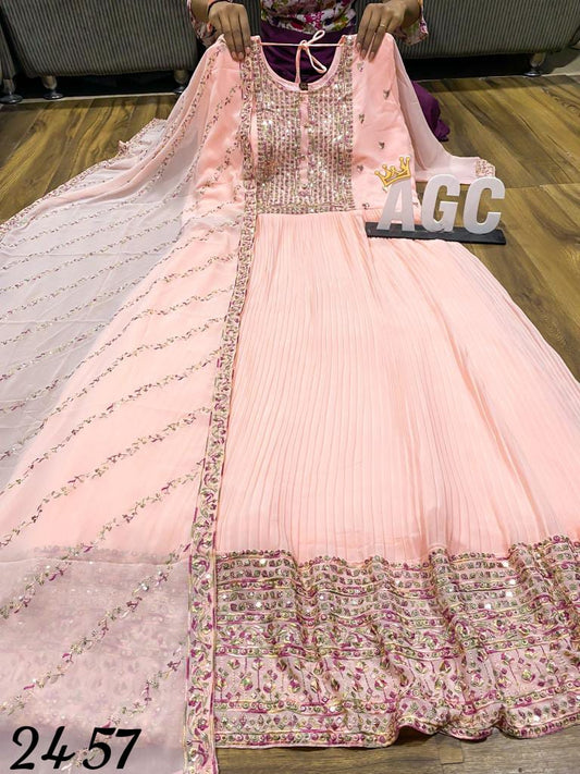 Beau Georgette Gown with Dupatta