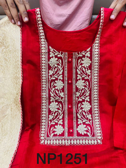 Chanderi Silk Gown with Banarasi Dupatta