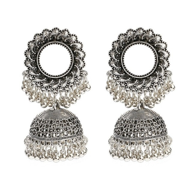 Tara Bollywood Style Hollow Jhumka Earrings - Mina Designer Collection