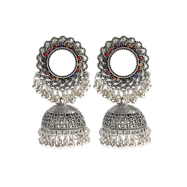Tara Bollywood Style Hollow Jhumka Earrings - Mina Designer Collection