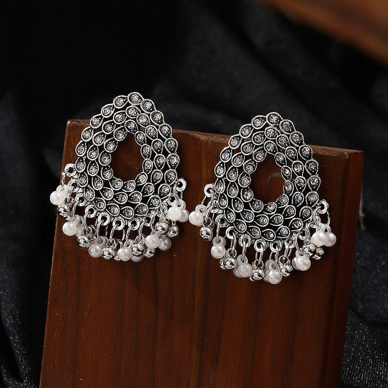 Priya Crystal Beaded Earrings - Mina Designer Collection